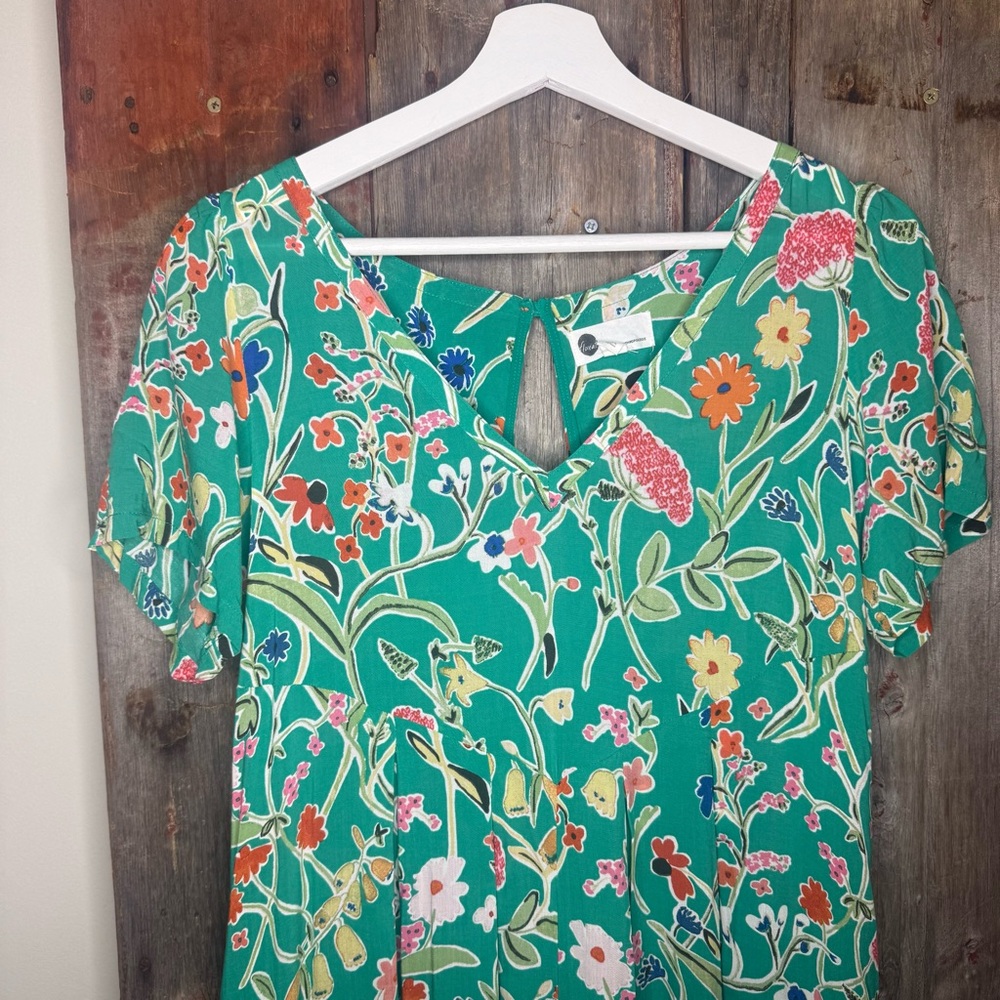 Anthropologie Floreat Relaxed Yardley Sleep Jumpsuit Green Womens Size Small - Picture 4 of 13